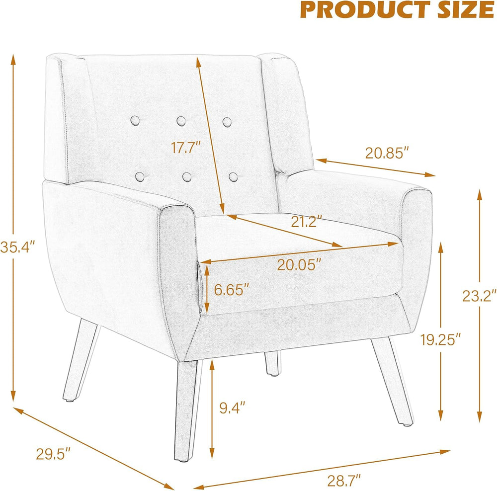 Modern Accent Chair, Velvet Upholstered Armchair, Gray