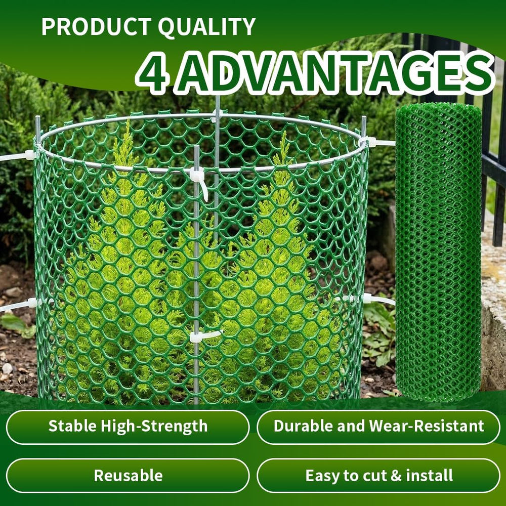 Green Plastic Chicken Wire 16in X 33ft,Garden Netting Fencing
