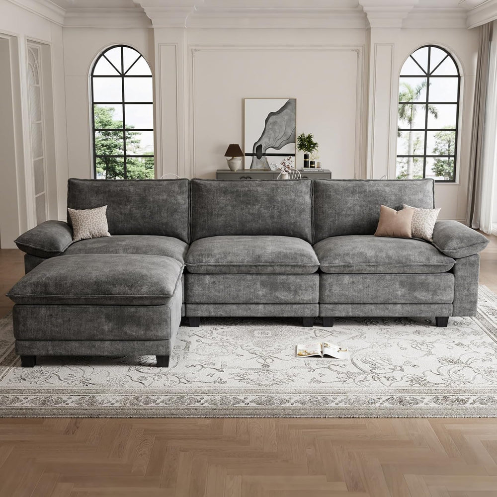 108" Modular Sectional Couch, L Shaped Cloud Sofa for Living Room