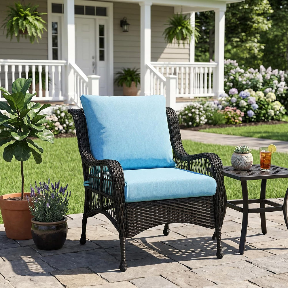 Aoodor 21" x 21" Patio Deep Seat Cushion Set, Lake Blue