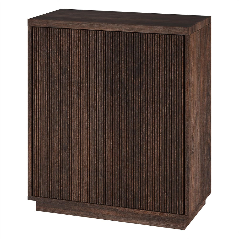 Henn&Hart 28" Fluted Accent Cabinet, Sideboard Buffet, Rich Brown