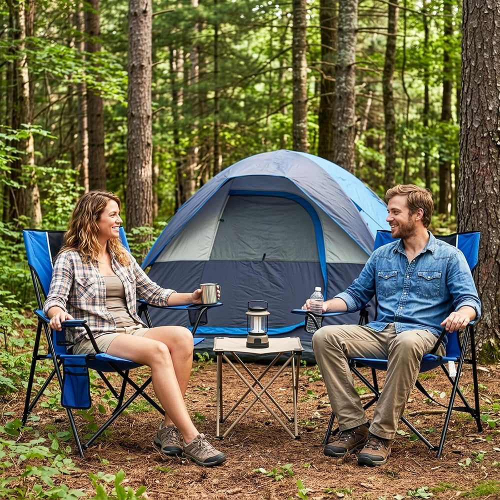 Romswi Oversized Portable Folding Camping Chair for Adults, Heavy Duty Outdoo...