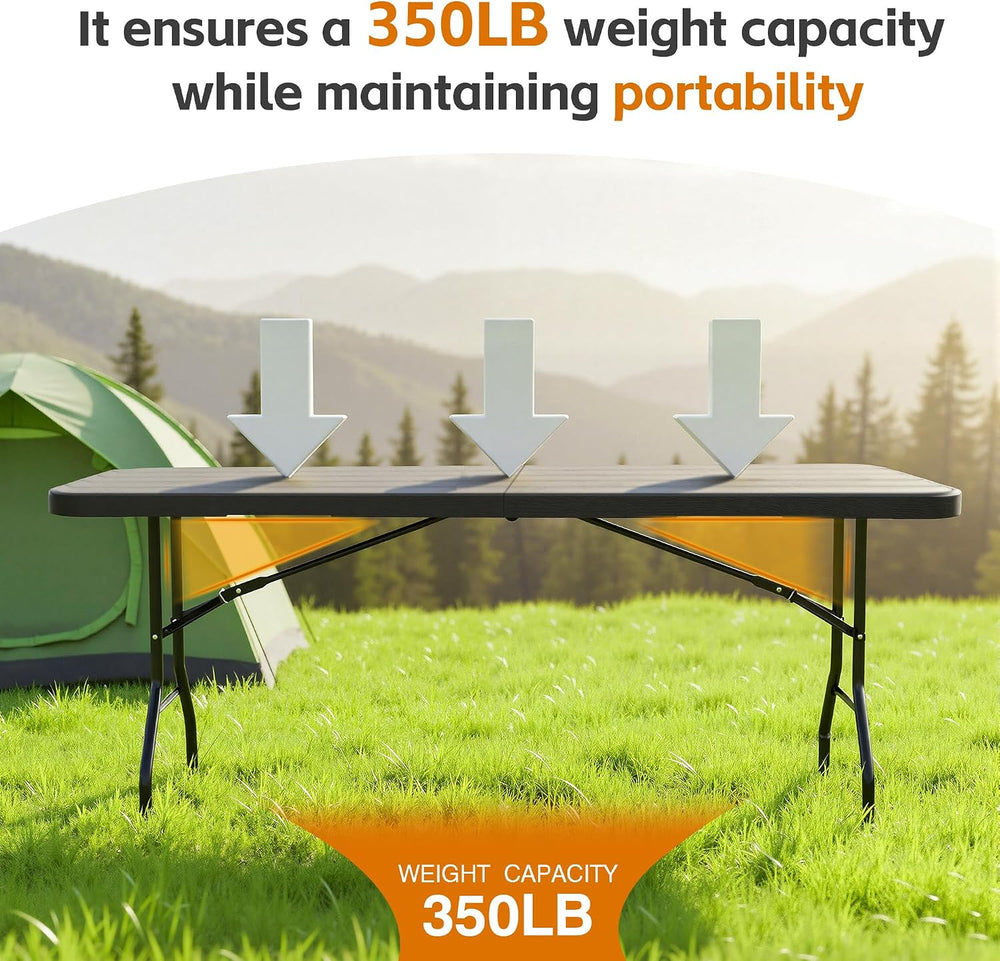 6 Ft Plastic Folding Table,Heavy Duty Portable Table for Indoor & Outdoor...
