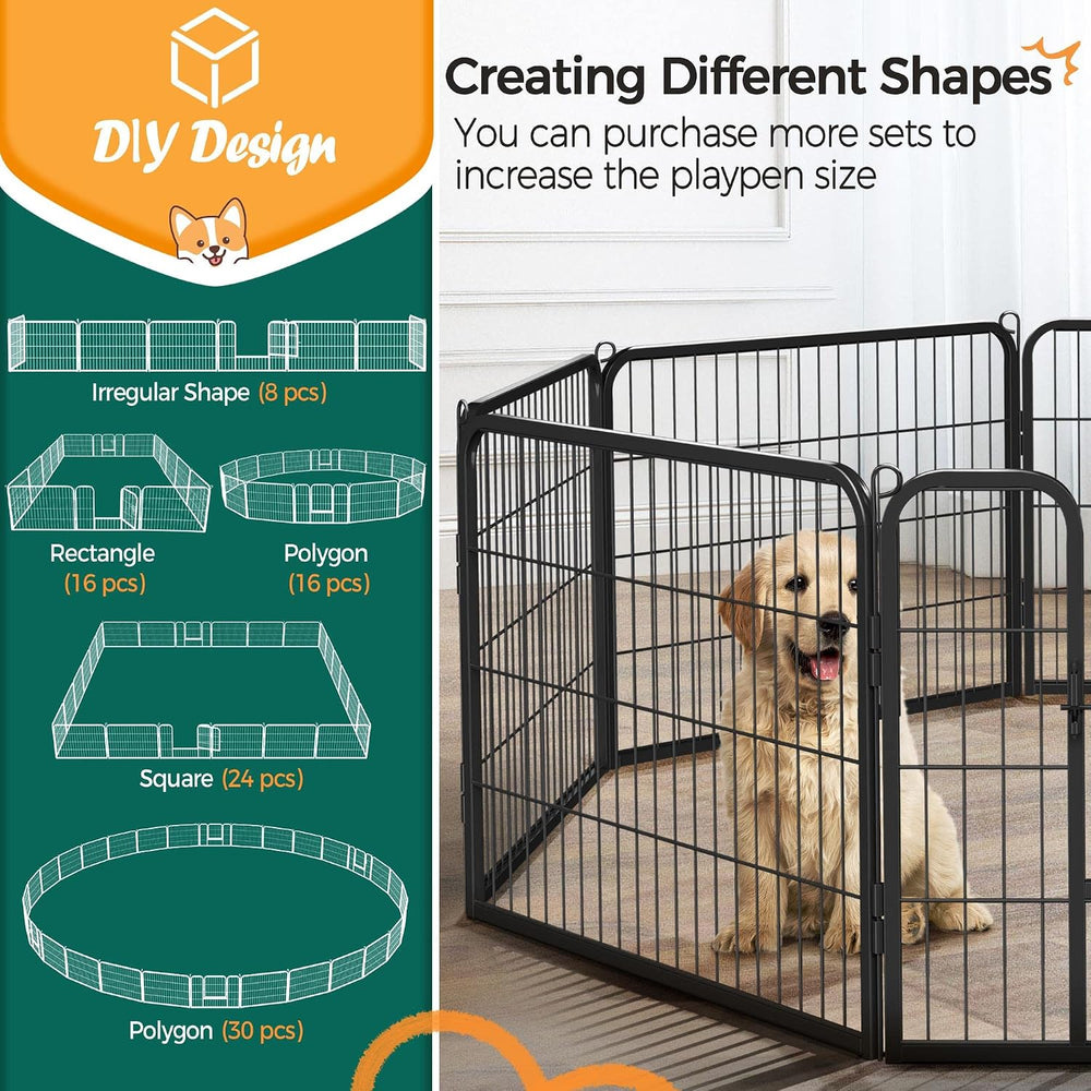 Yaheetech 24" H 16-Panel Extra Wide Dog Playpen w/Door for Indoor Outdoor