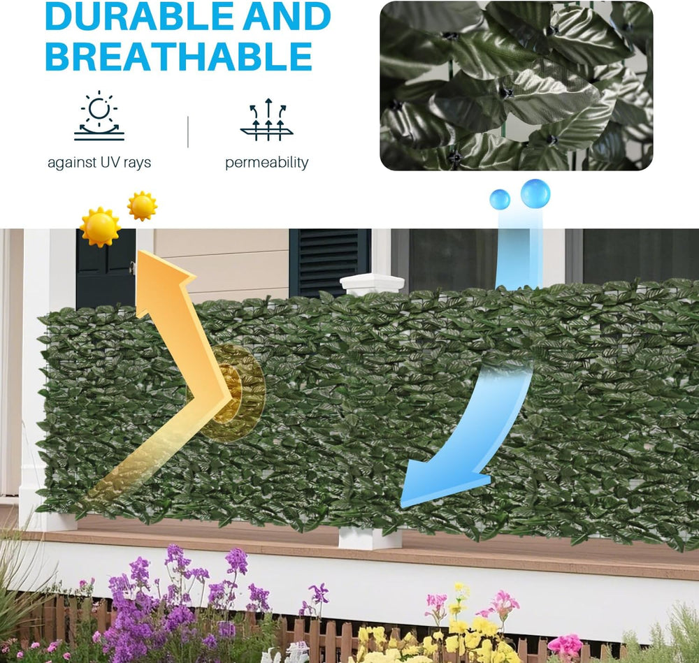 Patio Paradise 4'x8'-1Pc Faux Ivy Fence Privacy Screen Artificial Gre...