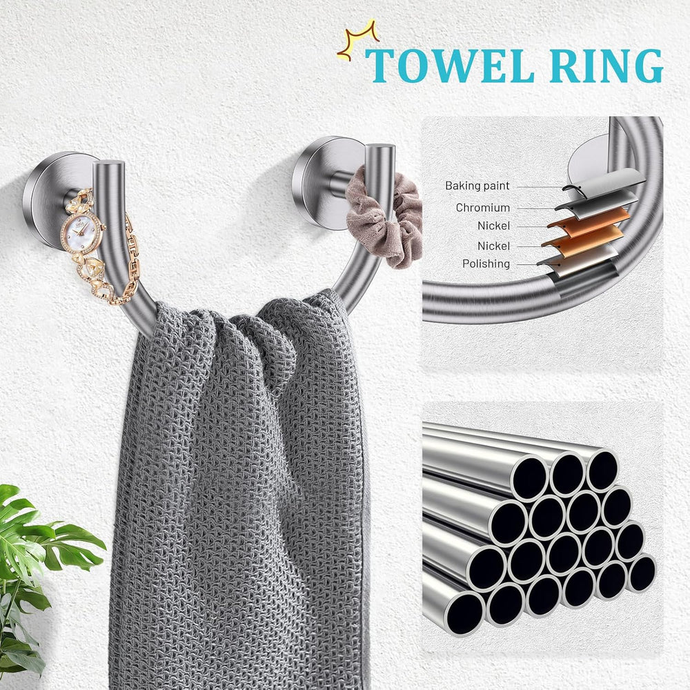 TURS 5-Pieces Brushed Nickel Bathroom Hardware Accessories Set 23.6inch SUS30...