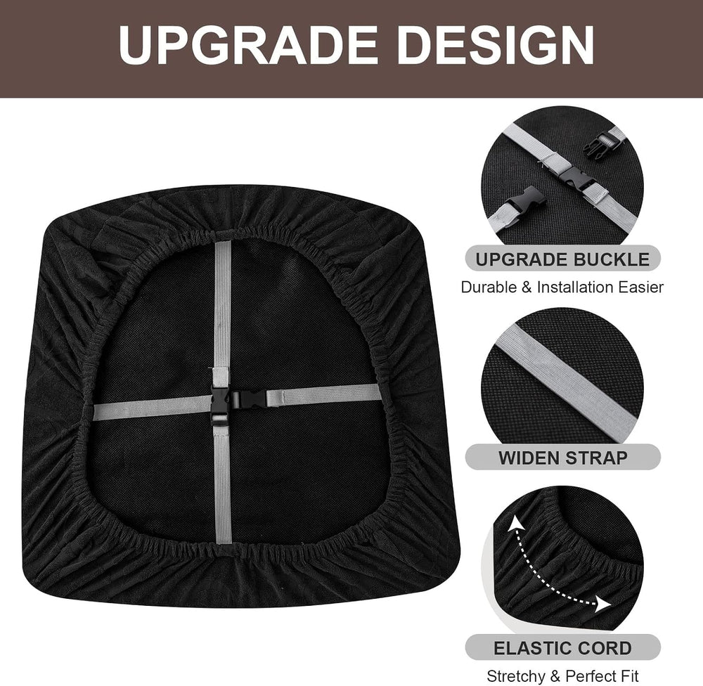 Genina Waterproof Dining Chair Covers Stretch Seat Covers, 4Pack