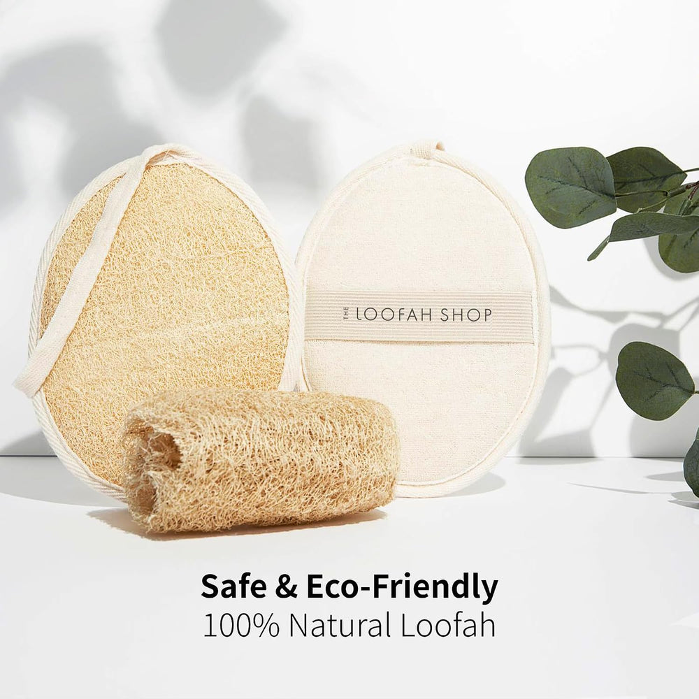 Natural Egyptian Bath Loofah, XL Body Scrubber, Set of 4