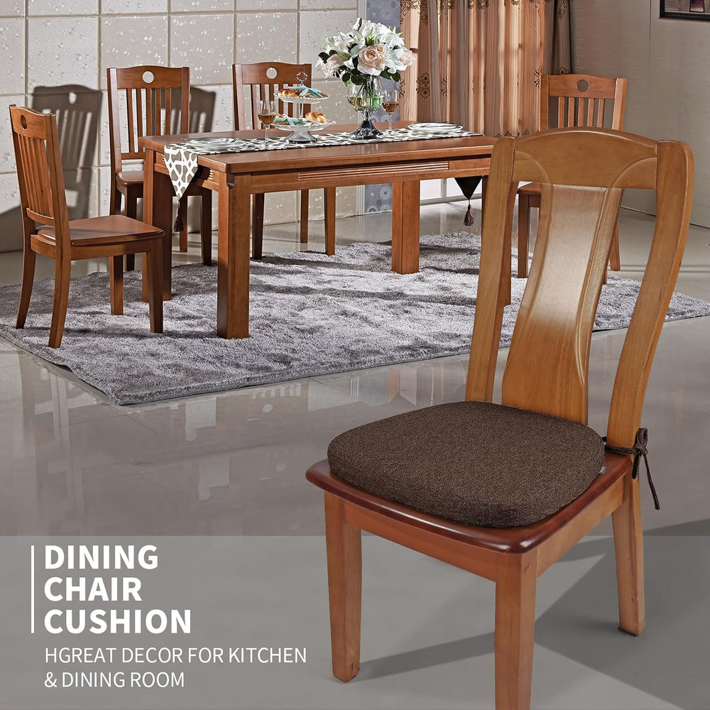 SINOSSO Memory Foam Chair Cushions for Dining Chairs Set of 4, Kitchen Seat C...