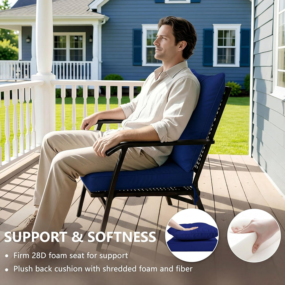 22x22 Inch Patio Chair Cushions Set of 2, Outdoor Furniture Cushions - Remova...