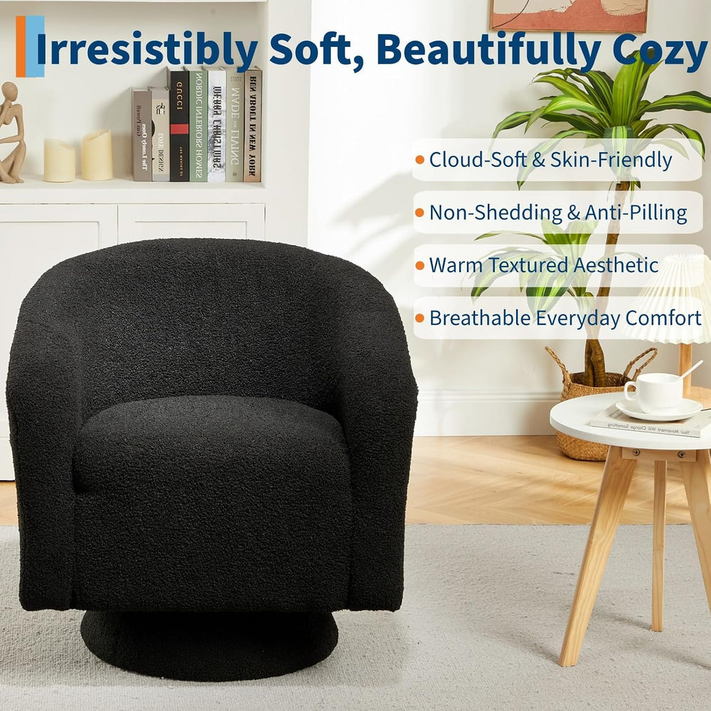 Garvee Swivel Accent Chair 360 Degree Swivel Barrel Armchair with Curved Back...