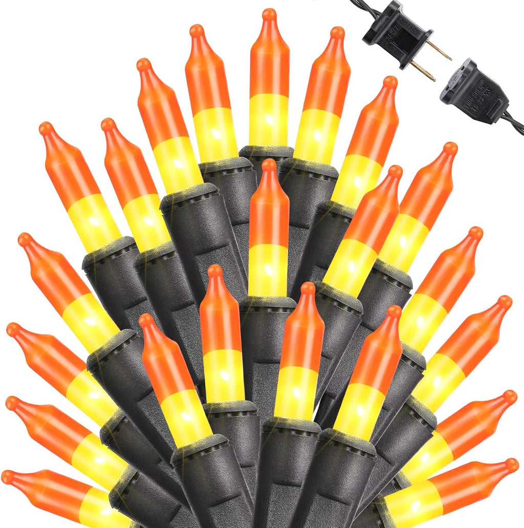 Toodour Candy Corn Halloween Lights, 75ft 300 Count Incandescent Lights