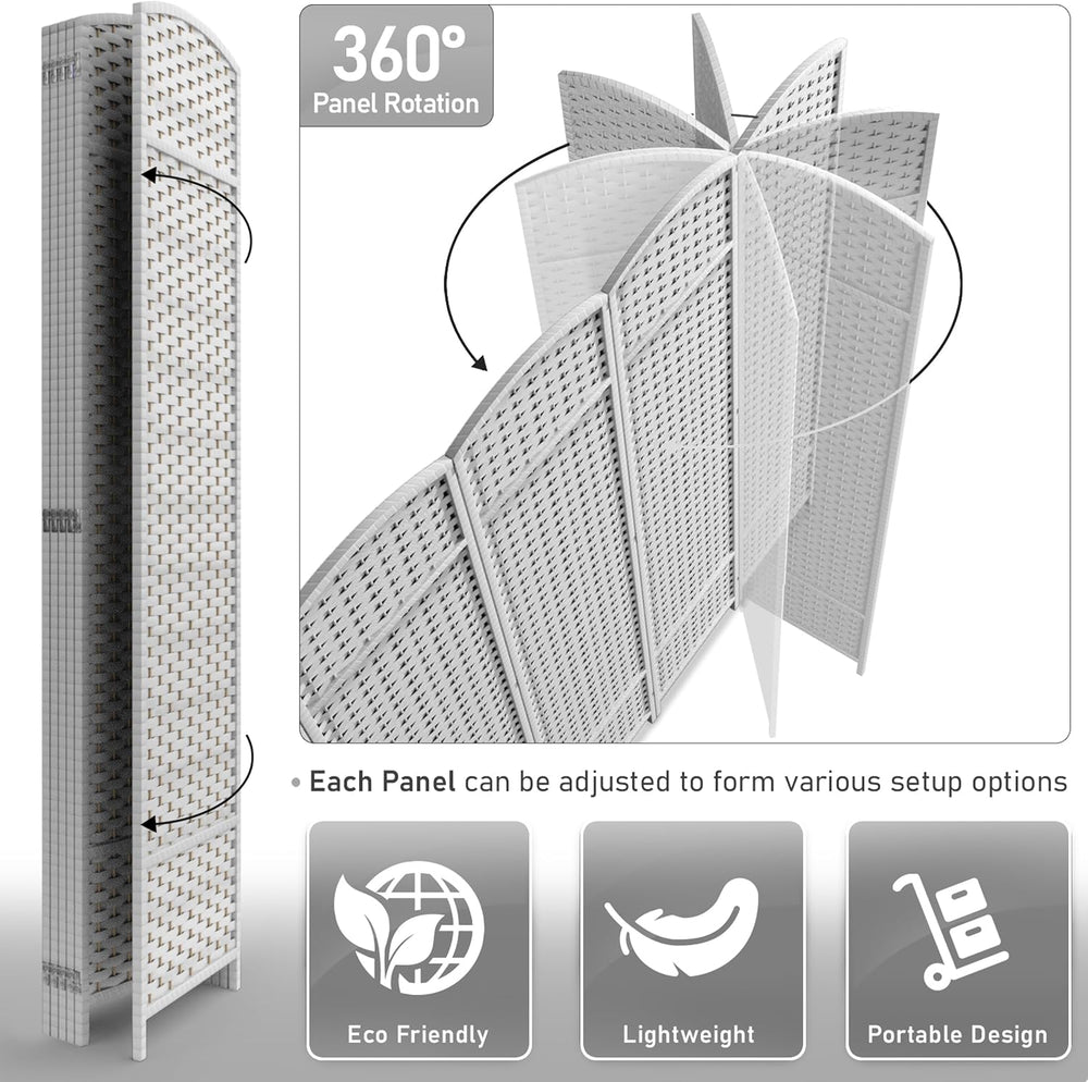 Sorbus Foldable Room Divider, Mesh Privacy Screen (6 Panel, White)