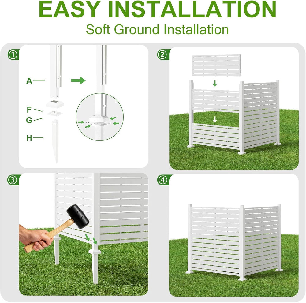 AC Fence for Outside Unit, 38" W X 39" H Trash Can Enclosure, Pool ...