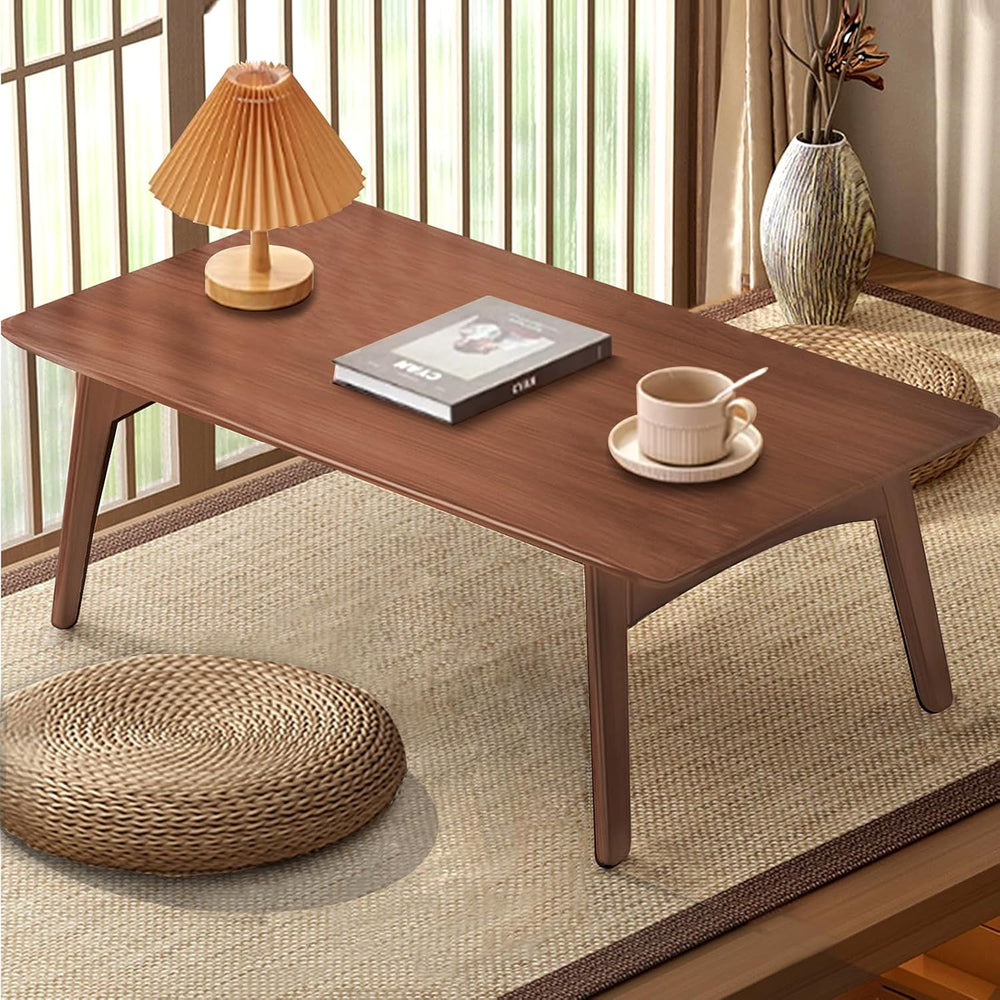 Bamboo Folding Coffee Table, Japanese Low Desk, No Assembly Portable Furnitur...