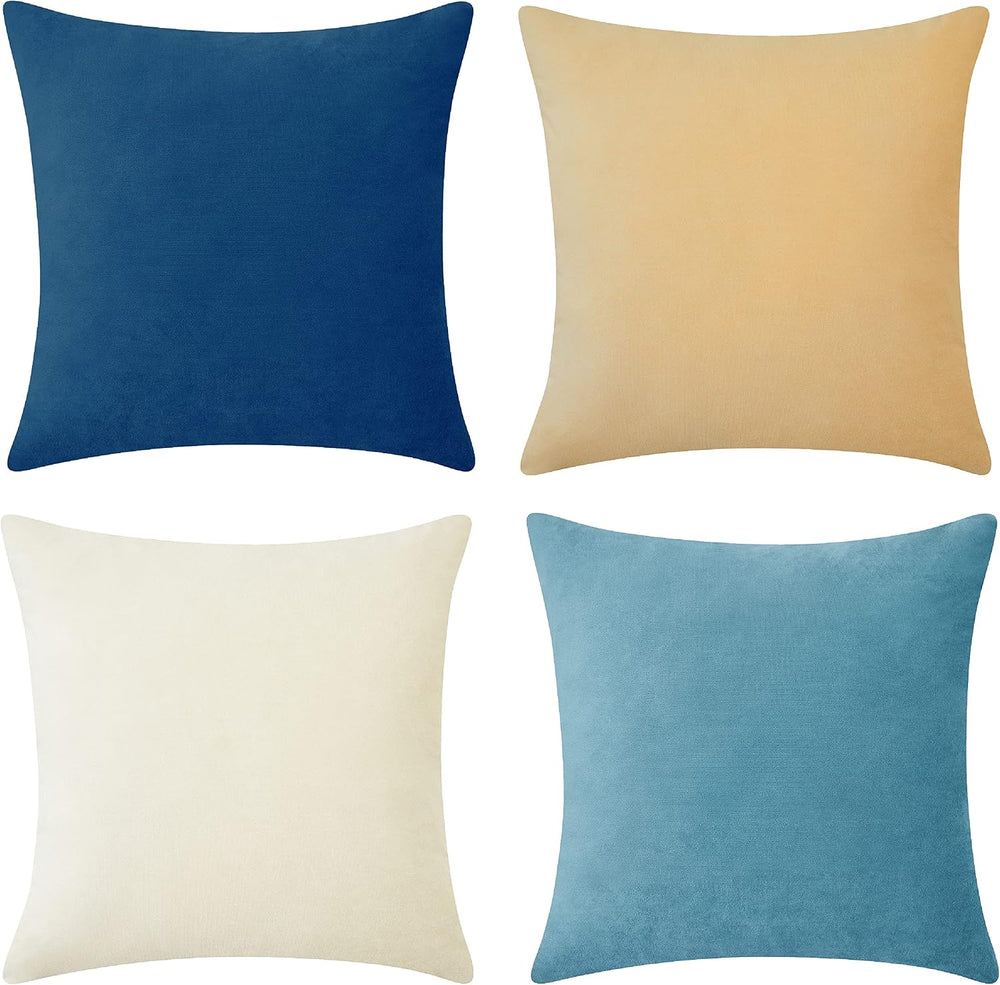 MONDAY MOOSE Decorative Throw Pillow Covers Cushion Cases, Set of 4 Soft Velv...