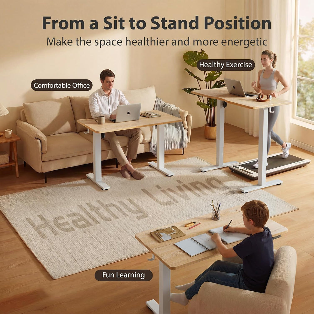 Cubiker Standing Desk, 48x24 Inches Sit Stand Home Office Desk, Electric Stan...