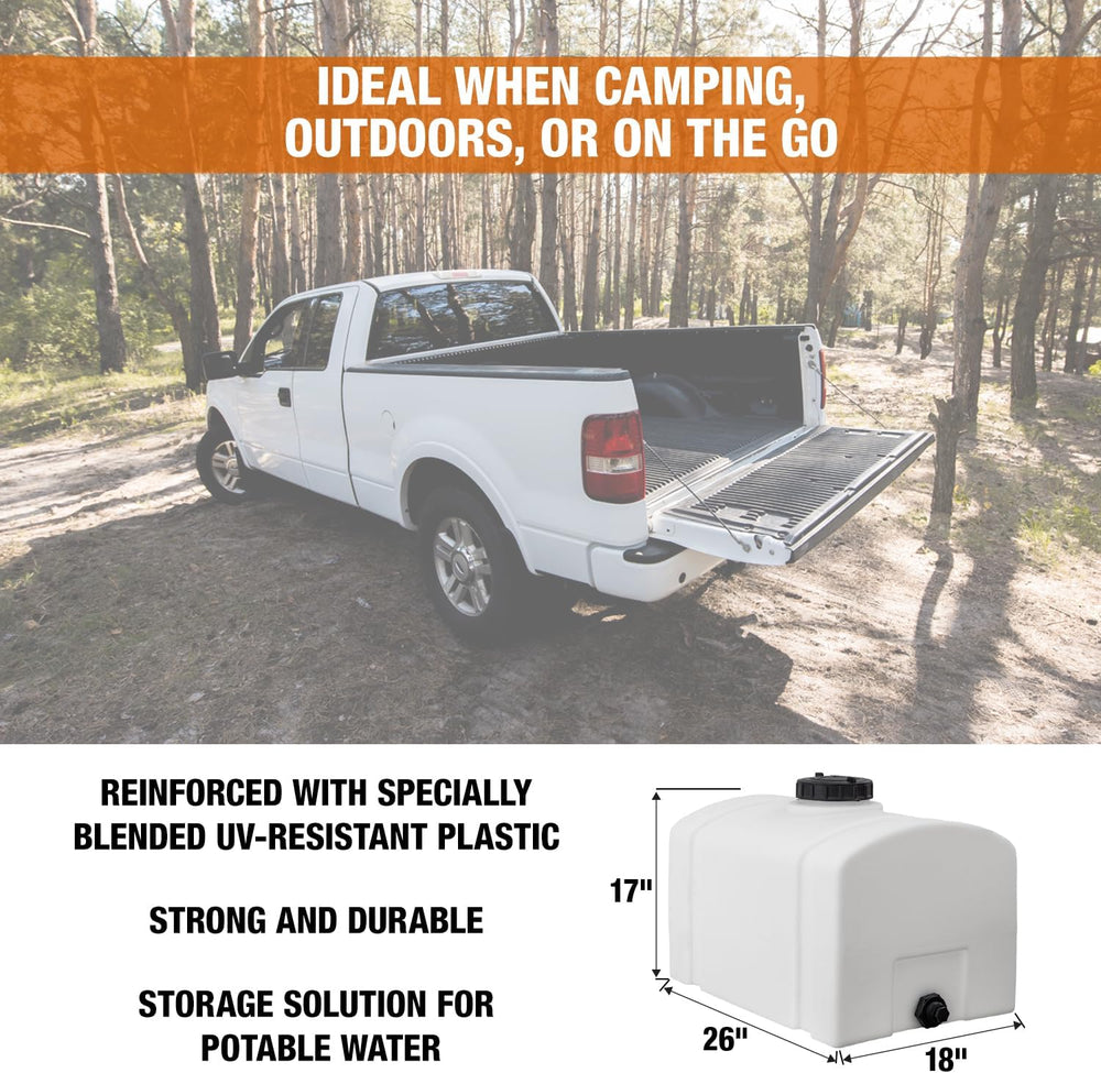 RomoTech 82123899 26 Gallon Square Polyethylene Water Storage Tank