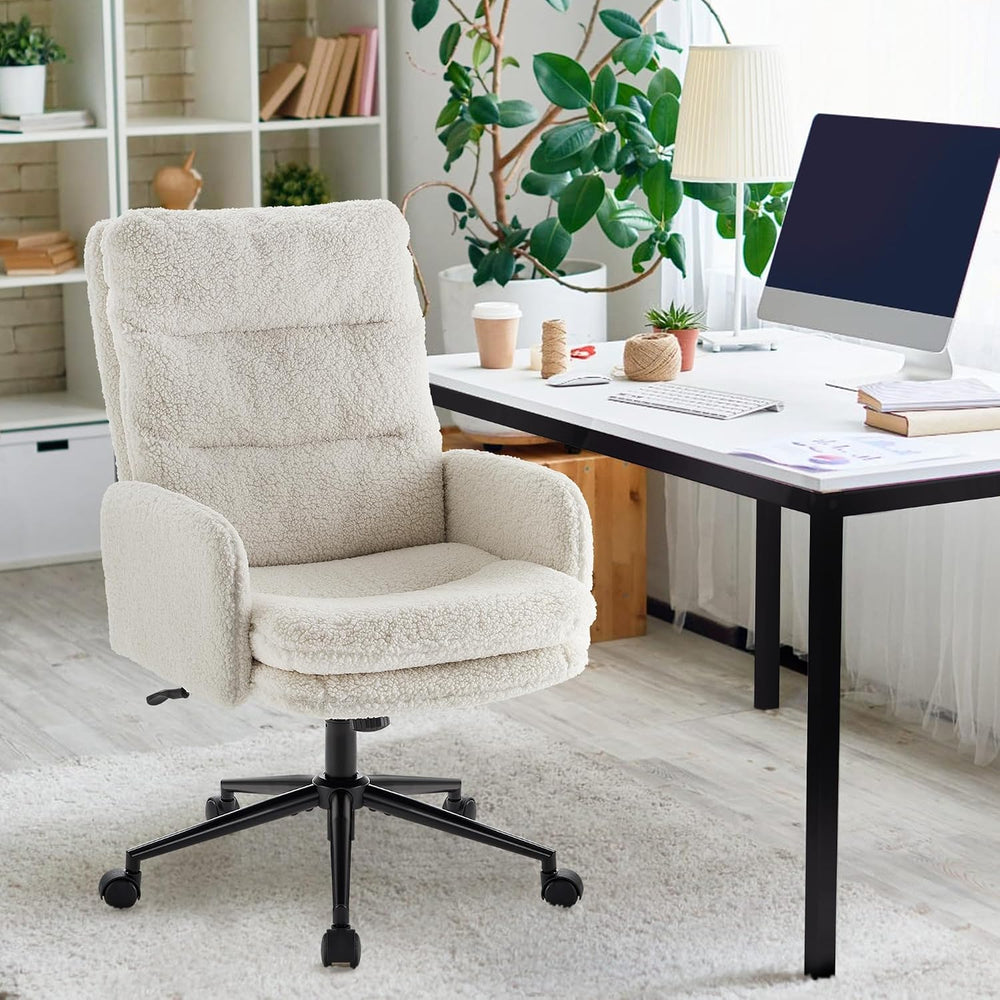 IWMH Home Office Desk Chair, High Back Comfy Swivel Chair with Armrests