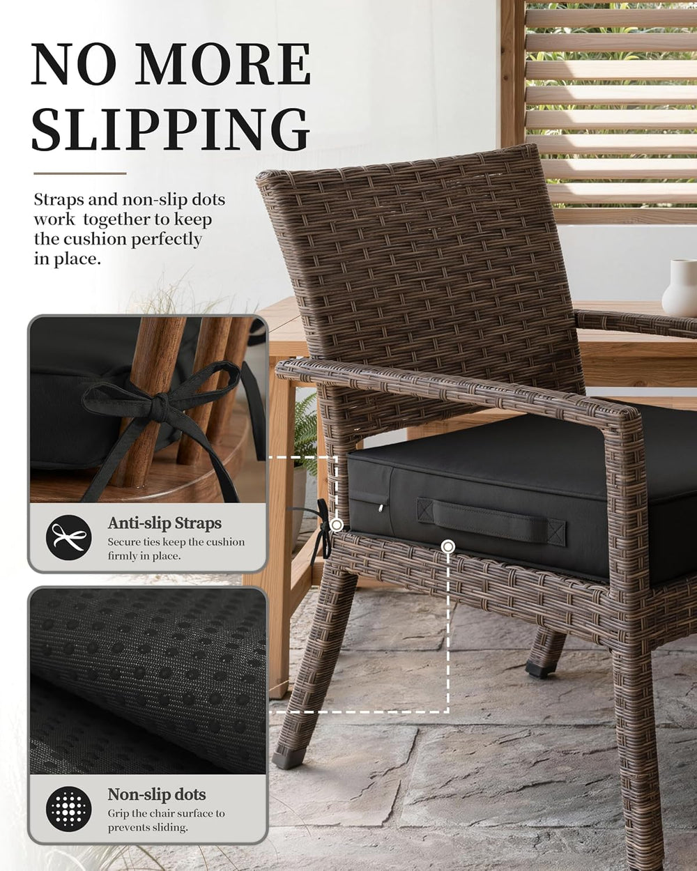 4 Set Outdoor Chair Cushions 22 X 22 X 4 Inches Patio Furniture Cushions Wate...