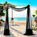 MDS Halloween Chiffon Draping Fabric - 2 Panel, 30" Wide x 30ft Long - Sheer Spooky Arbor & Canopy Drapery for Haunted House Backdrops, Party Ceilings, DIY Costumes & Themed Events - Black (Pack of 2)
