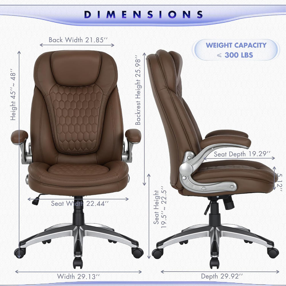 COLAMY Executive Office Chair-Ergonomic Computer Desk Chair, High Back Leathe...