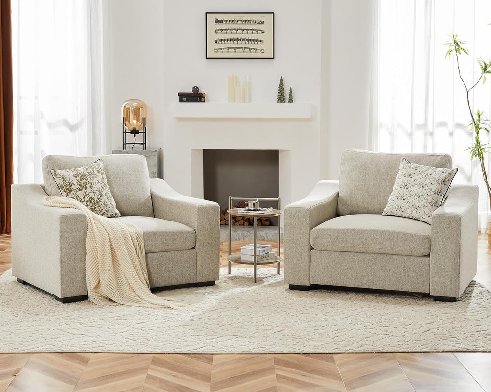 ABCASA 47" W Oversized Accent Chair, Comfy Upholstered Sofa Chair with L...