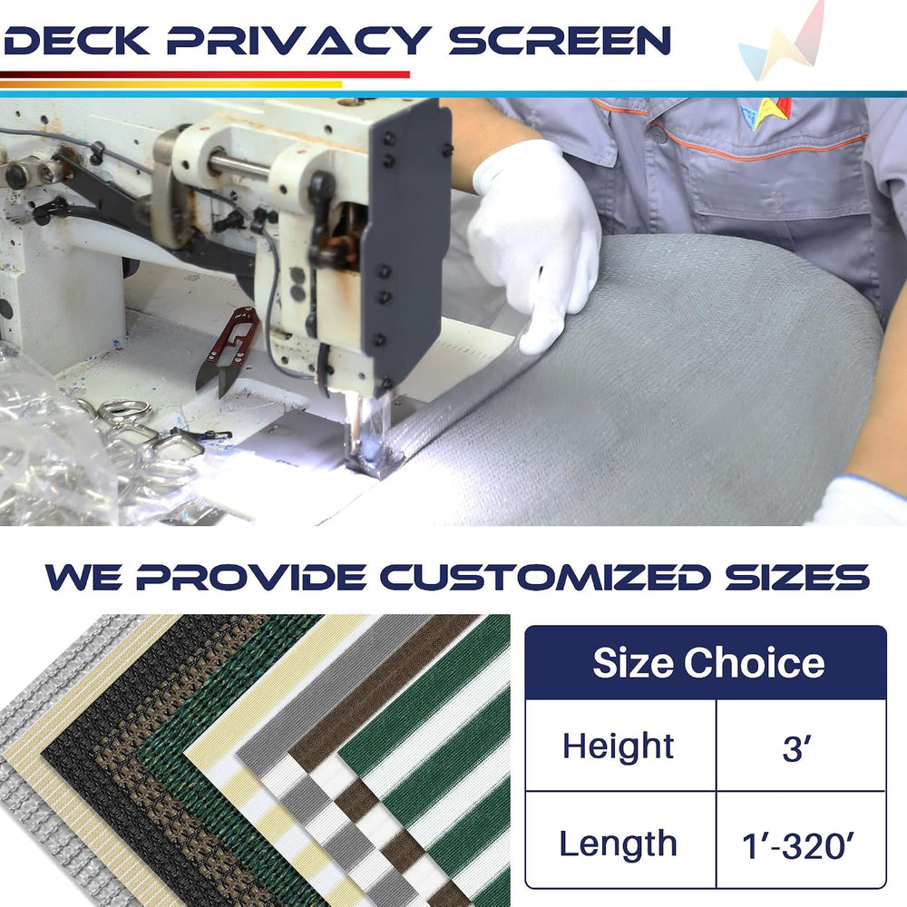 Windscreen4less 3'x50' Balcony Privacy Screen Cover for Apartment, Gray