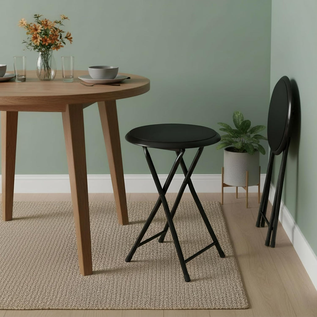 Folding Stool - Portable Backless 18” Stool with 225lb Capacity Set of 2