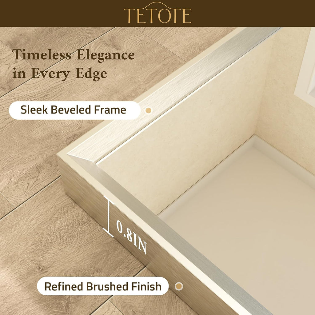 TETOTE Brushed Nickel Bathroom Mirror 24" x 30" Rectangle Beveled Frame Bathroom Vanity Mirror for Over Sink Brushed Nickel, Tempered Glass, Stronger Frame, Modern Farmhouse Bedroom, Entryway