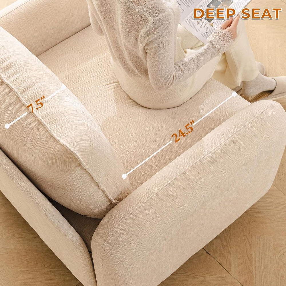 Rexulqo Oversized Accent Chair with Seats Storage,Comfy Living Room Chairs wi...