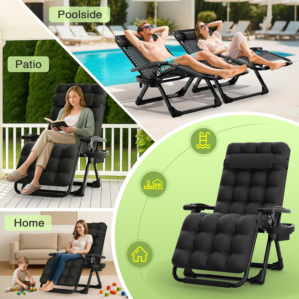 Suteck Zero Gravity Chair, Reclining Camping Chairs w/Removable Cushion