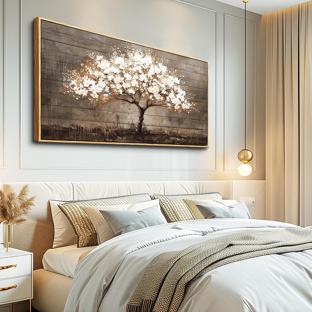 Wapluam Tree Of Life Wall Art,Neutral Abstract Canvas Painting Art Prints,Fra...