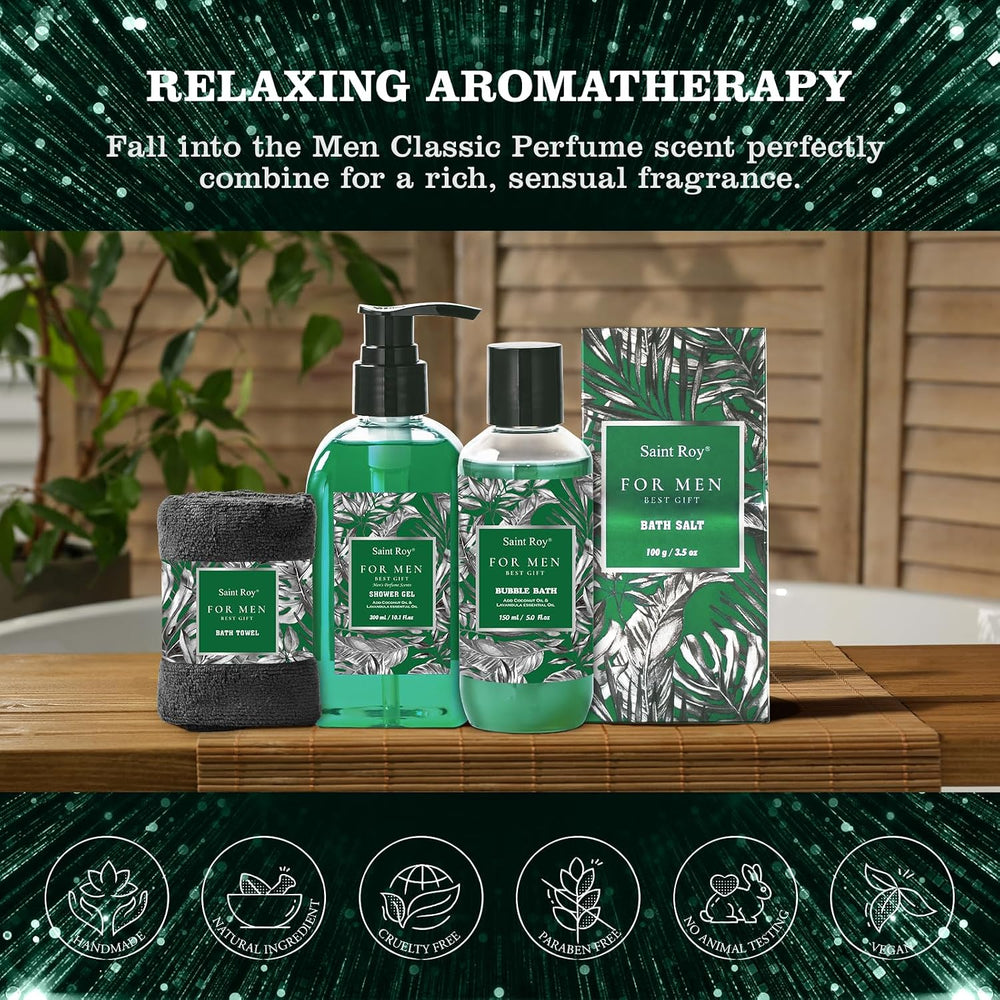 15Pc Man Perfume Beard Grooming Spa Set For Men, Facial Skin Care Set