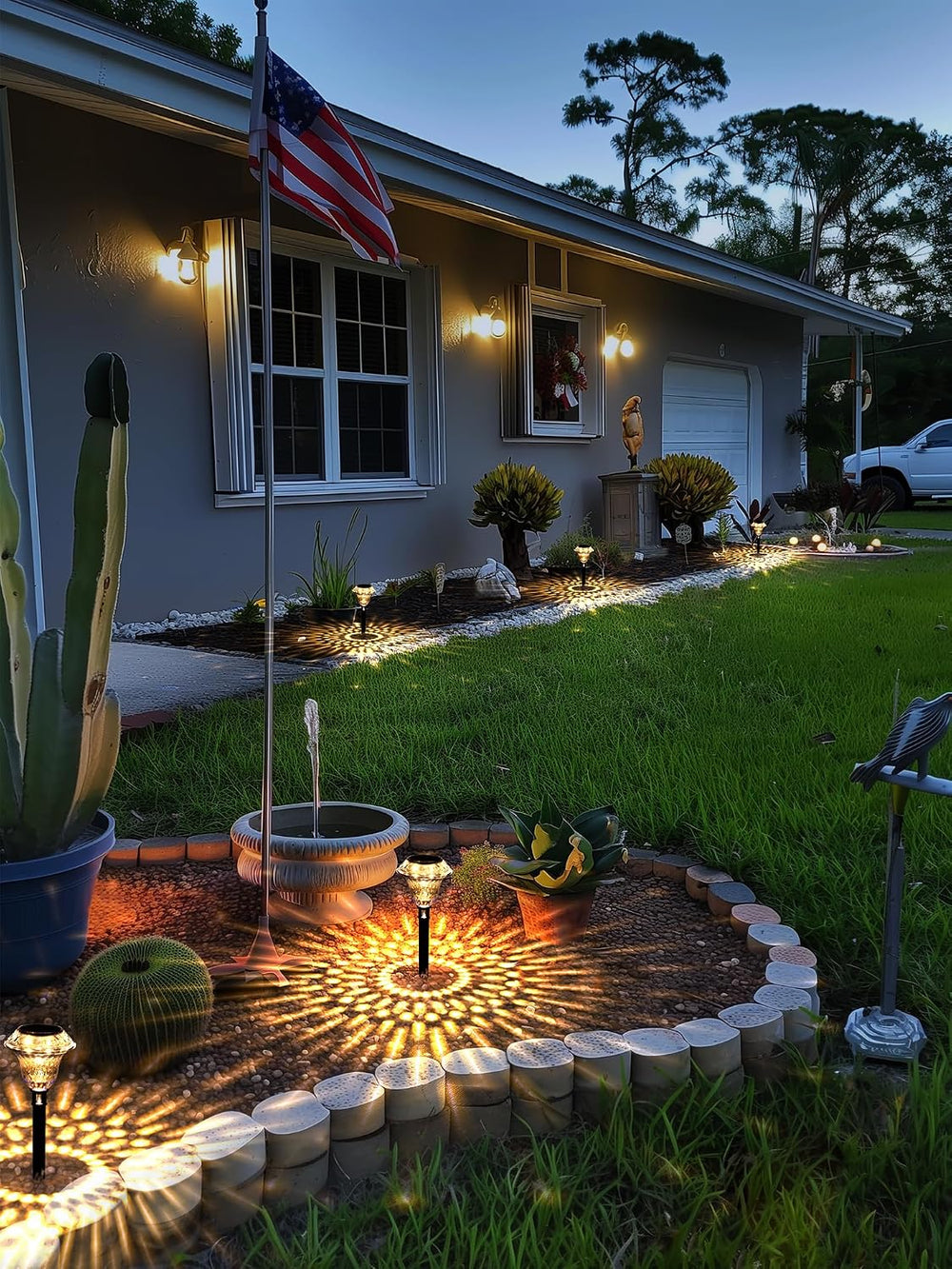 SOLPEX Solar Pathway Lights, Waterproof Fall Garden Decor 8 Pack Warm White