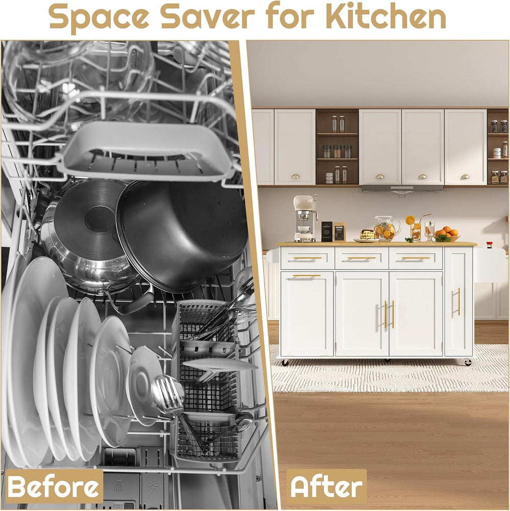 St.Mandyu 69" Large Kitchen Island on Wheels, Kitchen Rolling Island Car...