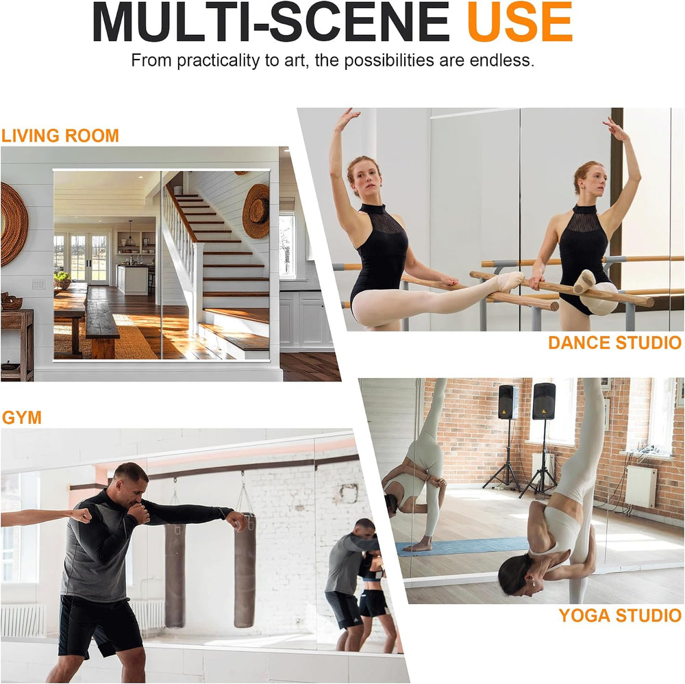 Delma Gym Mirrors for Home Gym, 54"x30" 2PCS Large Full Body Mirror...