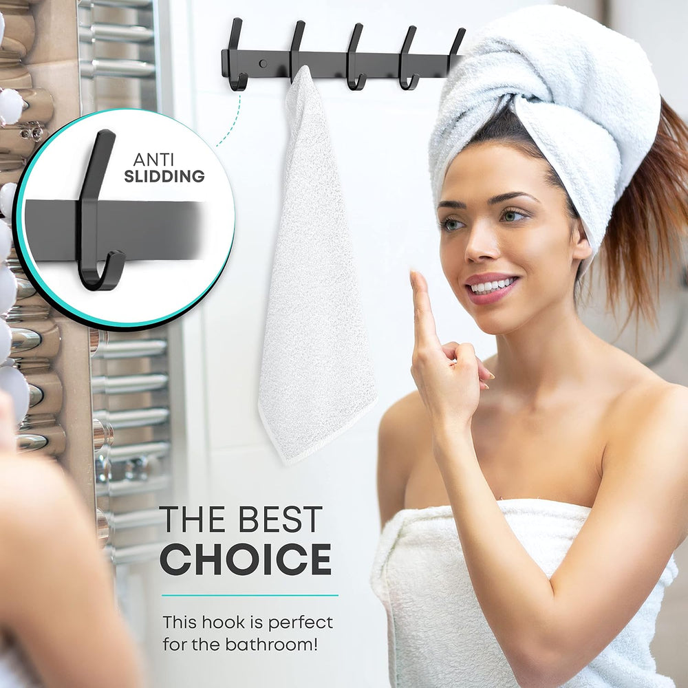 Coat Rack Wall Mount – 30 Inch Stainless Steel Hook Rail with 10 Double Coat ...