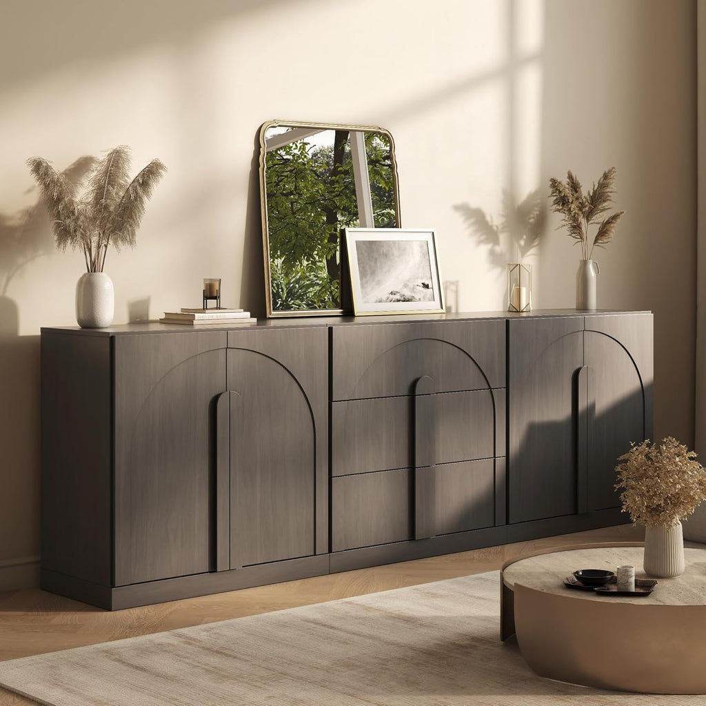 BELLEZE Bijou 3-Piece Modular Sideboard Buffet Cabinet - Ebony