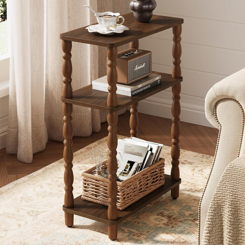 Yoobure Narrow Side Table - Small End Table with Storage, Skinny End Tables