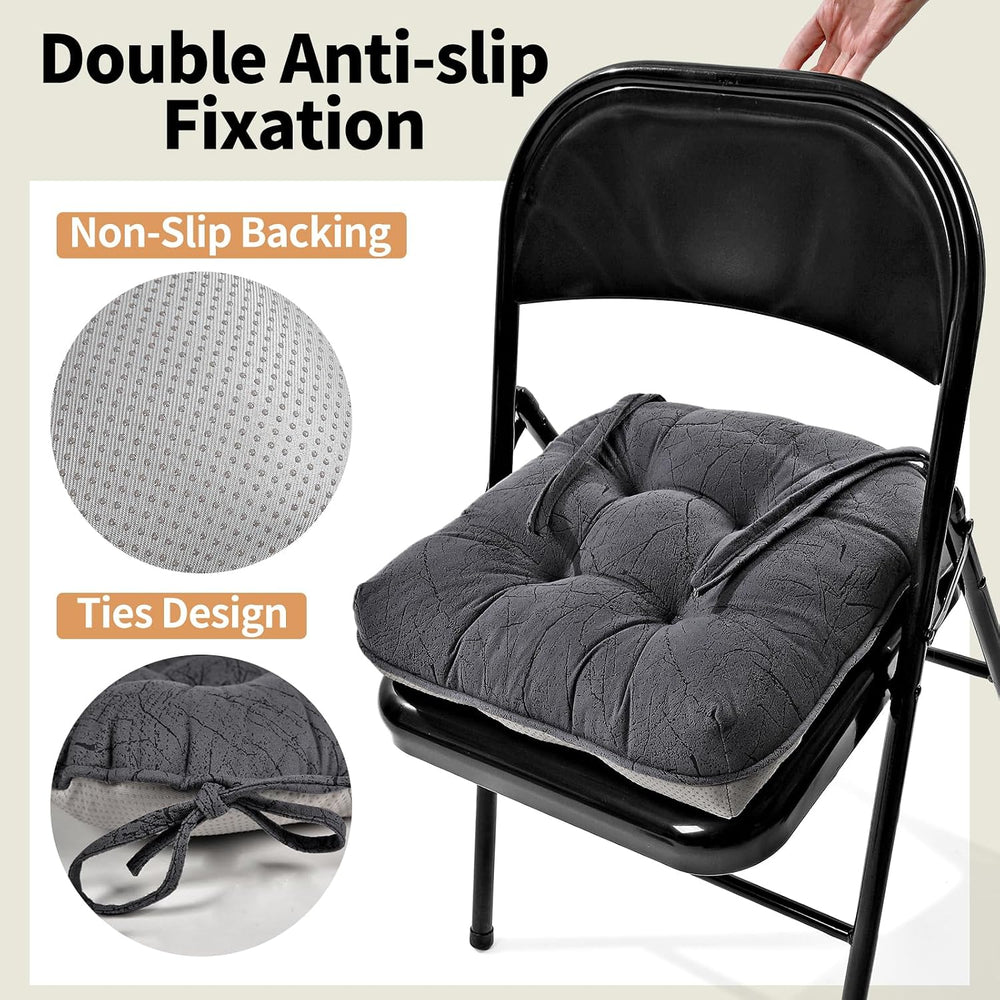 Chair Cushions for Dining Chairs & Folding Chairs Set of 4, Marble Patter...