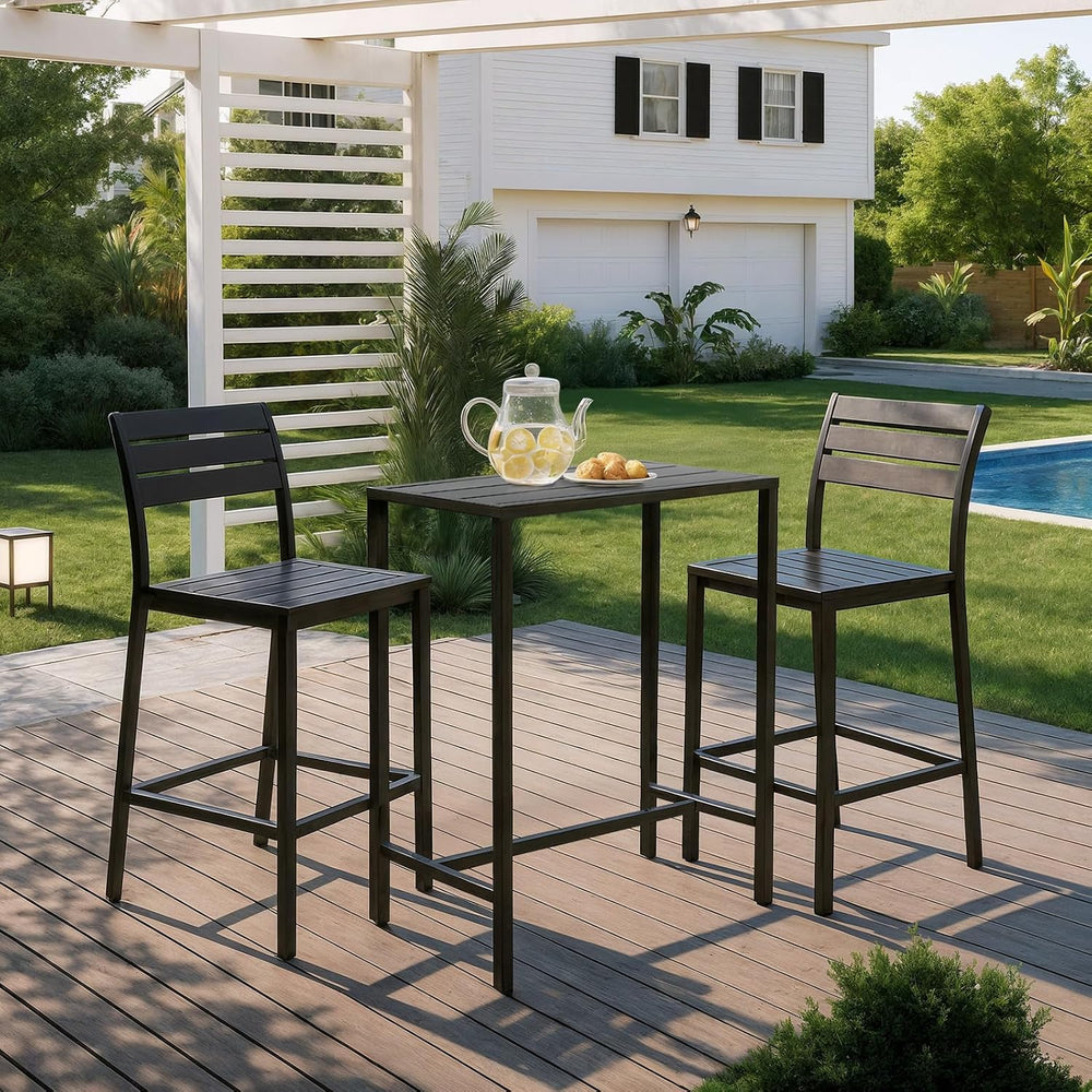 Outvita Outdoor Bar Table, Heavy Duty 40" Metal Table for Balcony Bistro