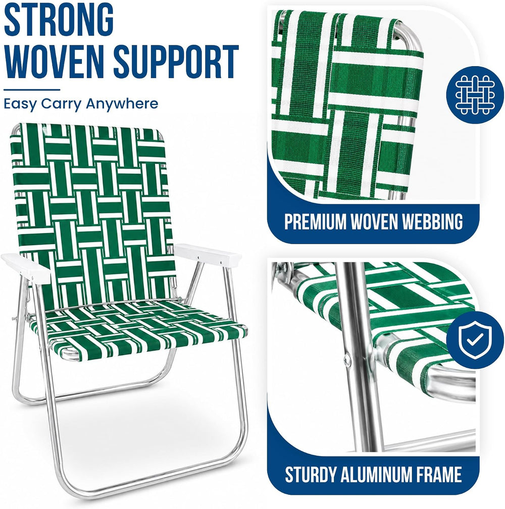 Lawn Chair USA Folding Aluminum Outdoor Patio Lawn Chair | Heavy-Duty Webbed ...