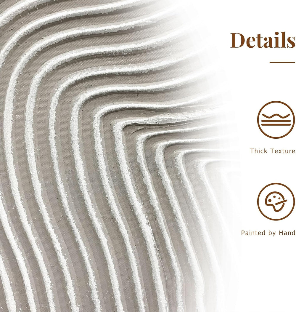 Zessonic Neutral Abstract 3D Textured Hand-Painted Thick Wall Art,28"x40...