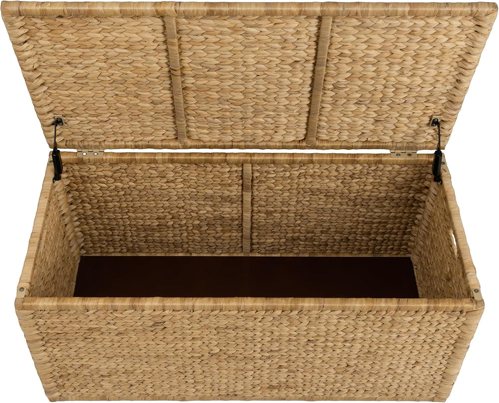 eHemco Water Hyacinth Bedding Storage Trunk, Natural, 42x20x18.5