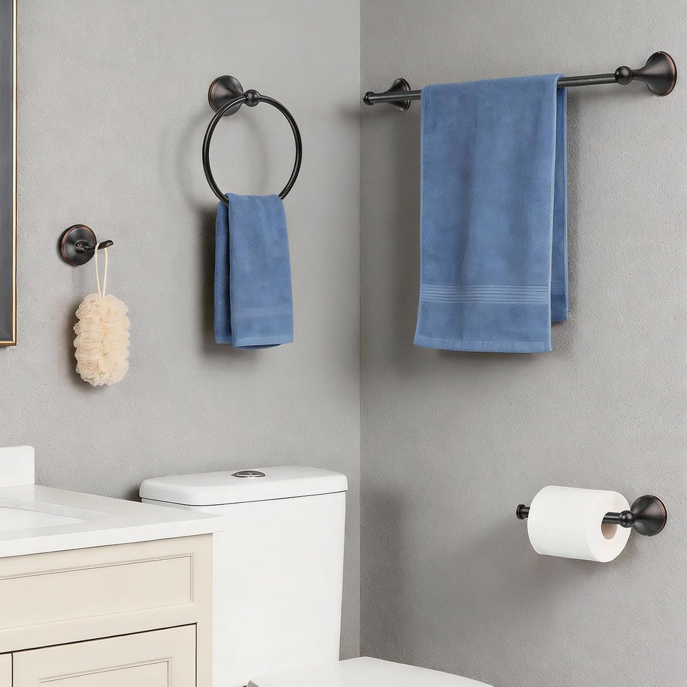 Bathroom Towel Bar Accessories Set，Oil Rubbed Bronze Bathroom Hardware Set, I...