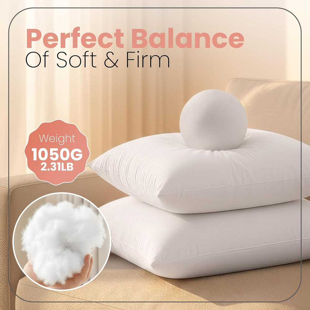 Utopia Bedding 26x26 Pillow Inserts, White Throw Pillows for Couch, 2 Pack