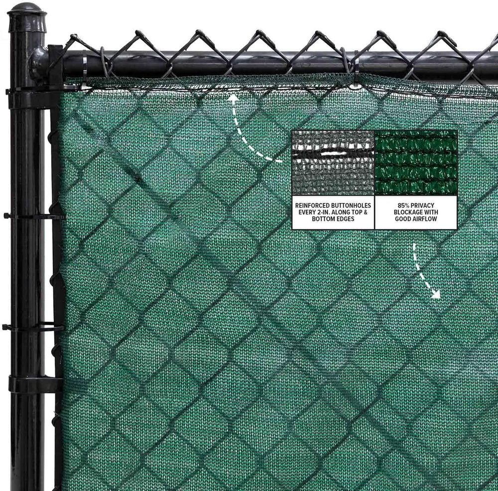 FenceScreen 6ft x 100ft Green Fence Privacy Screen Raw - 85% Blockage