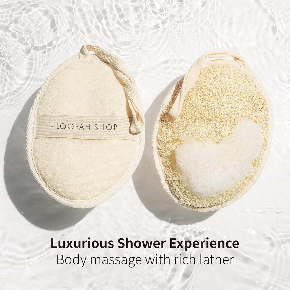 Natural Egyptian Bath Loofah, XL Body Scrubber, Set of 4