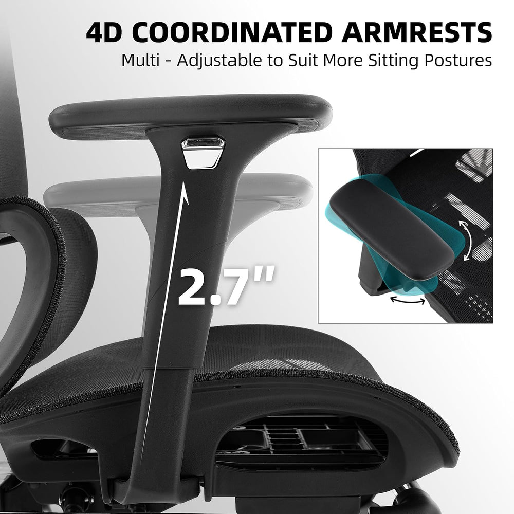 Ergonomic Office Chair, Mesh Computer Chair,400lbs Capacity